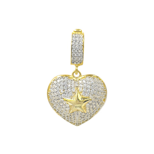 Heart Pendant with Star in the Middle / Charm