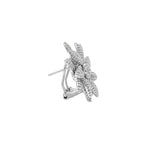 Baguette-Stein-Ohrringe mit Blumen-Design