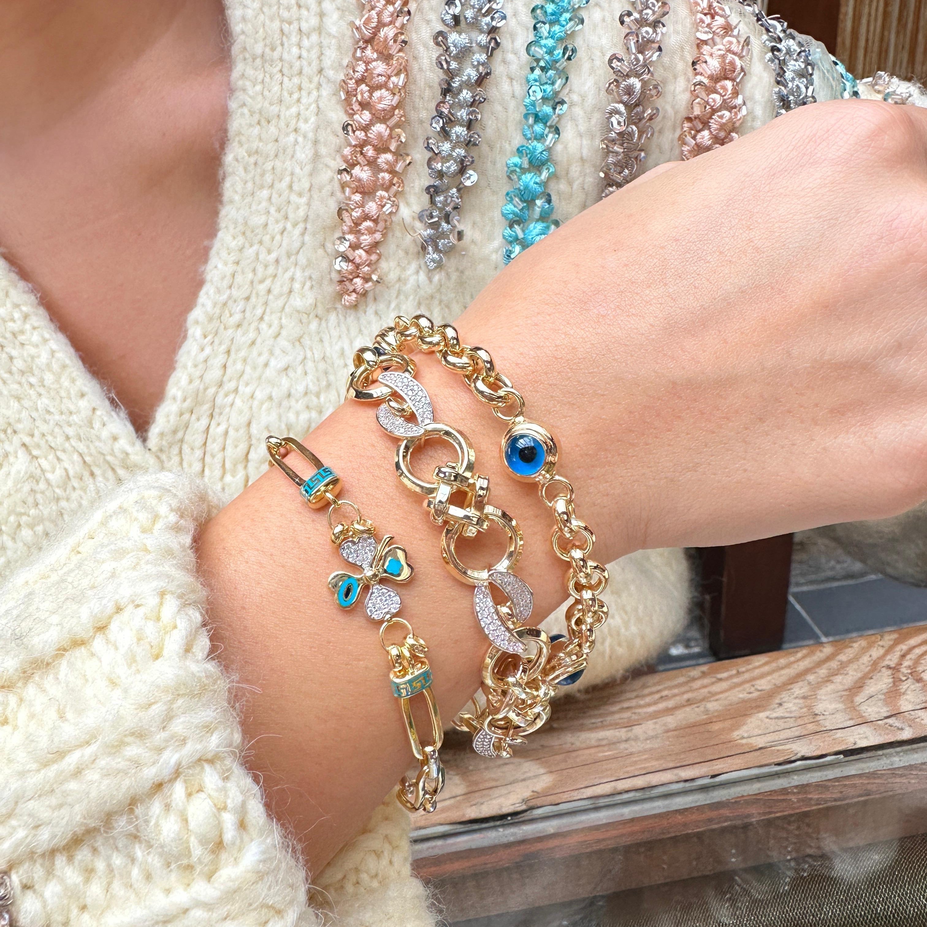 Üçlü Nazar Hollow Bileklik