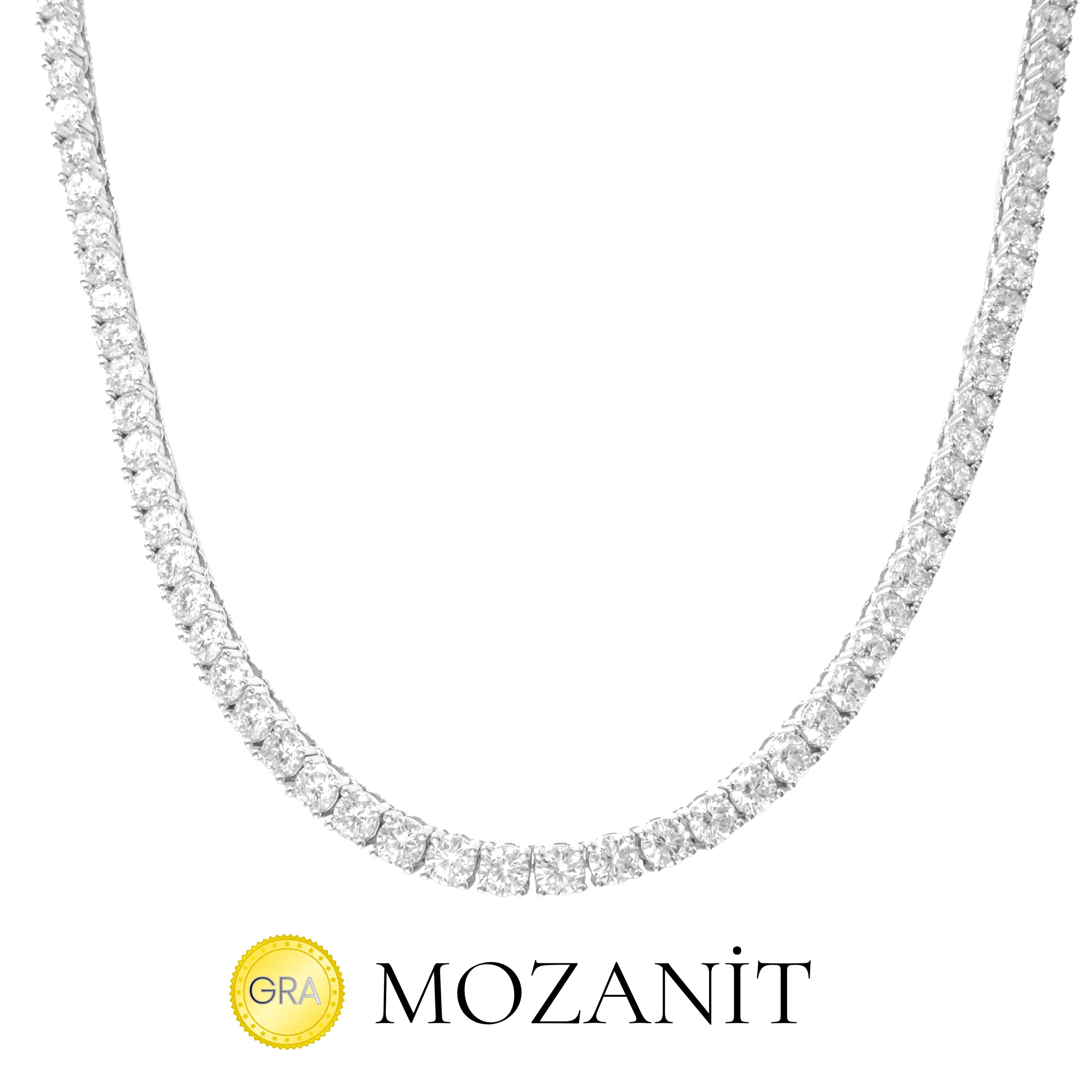 Dört mm Mozanit Suyolu Kolye