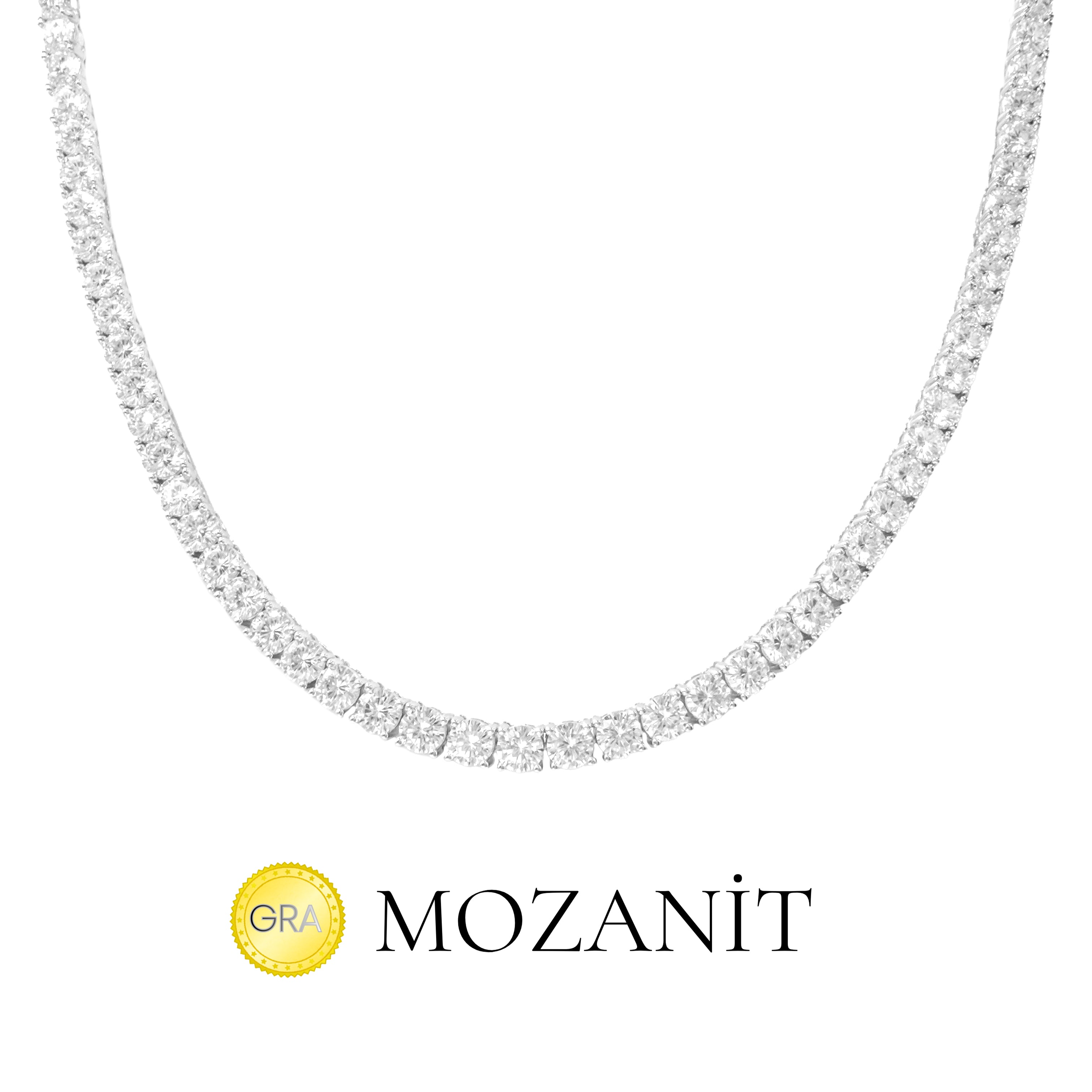 Üç mm Mozanit Suyolu Kolye