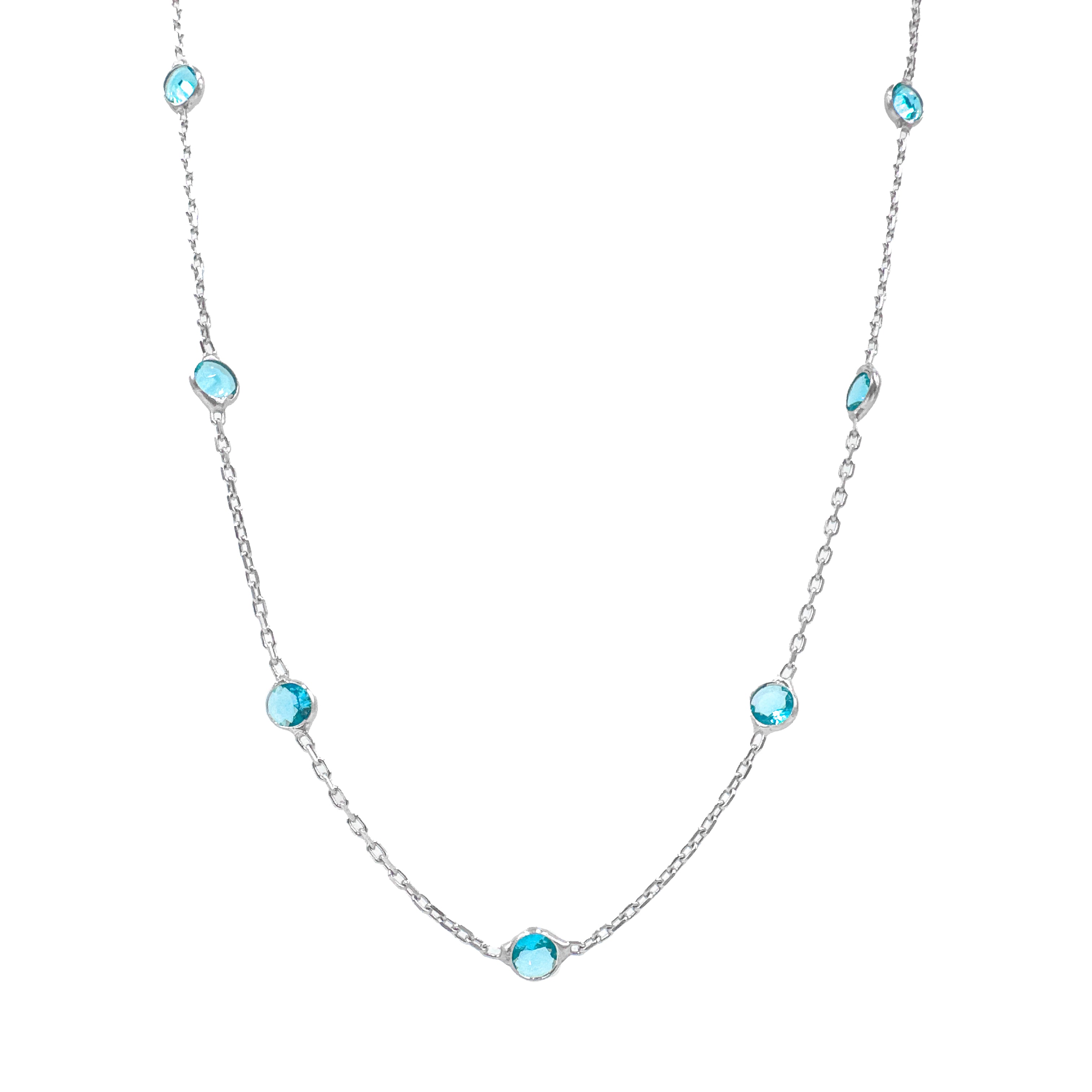 Aqua Taşlı Designer Zincir