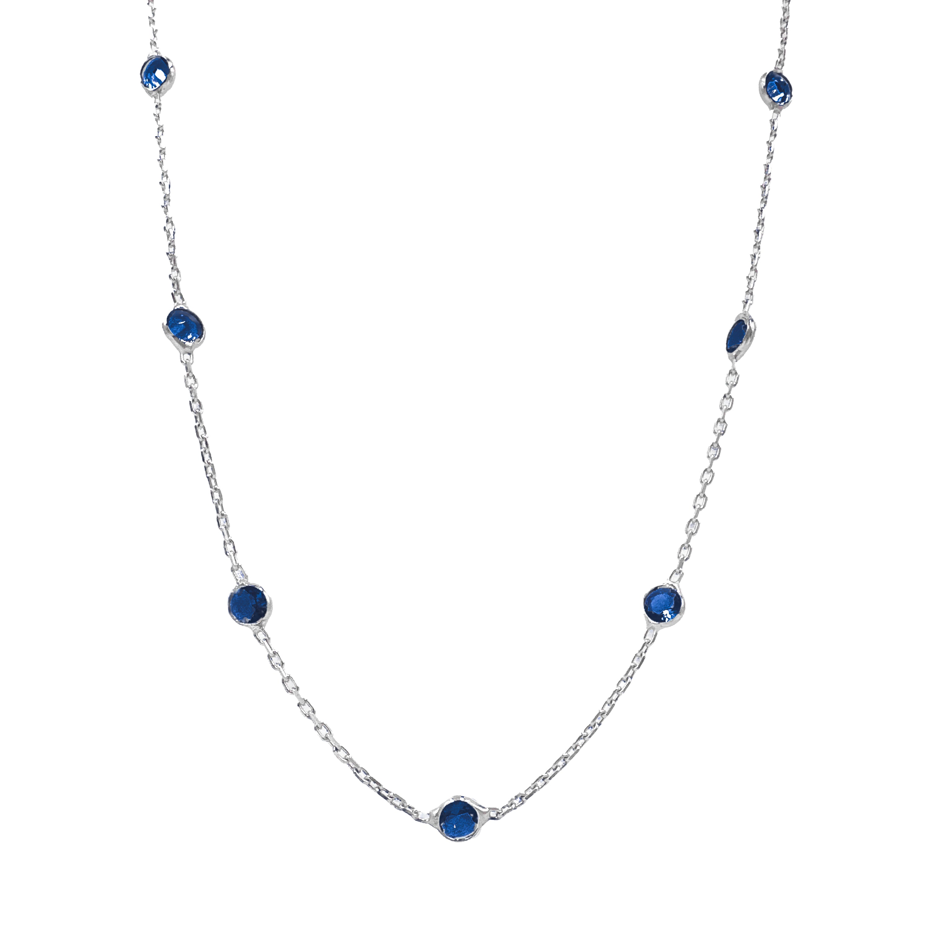 Lacivert Taşlı Designer Zincir