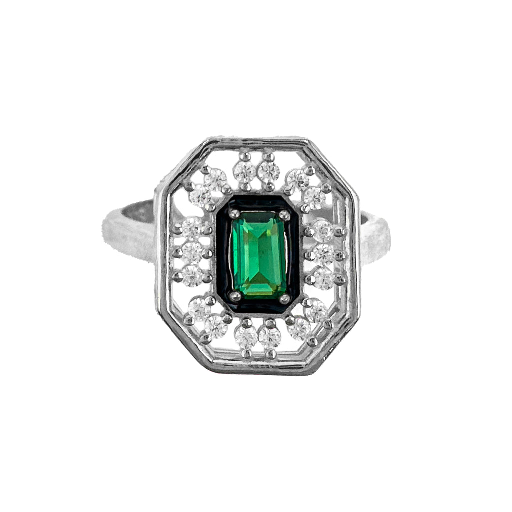Grüner Steinmoderner Ring
