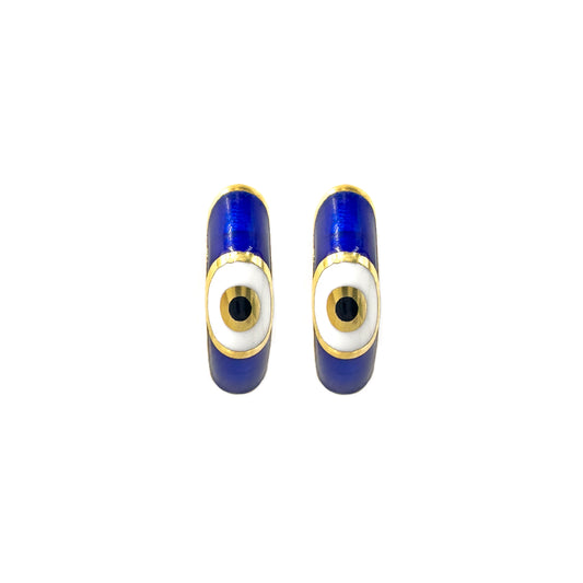 Evil Eye Enamel Hoop Earrings