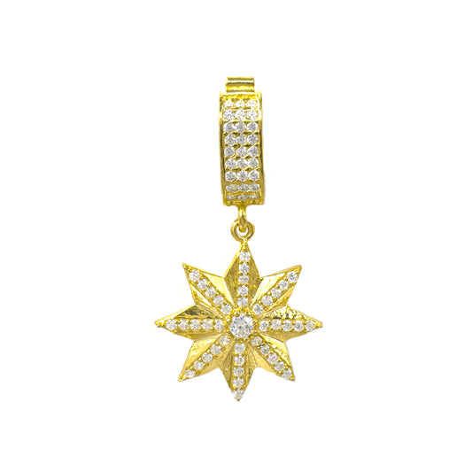 Stone Snowflake Pendant / Charm