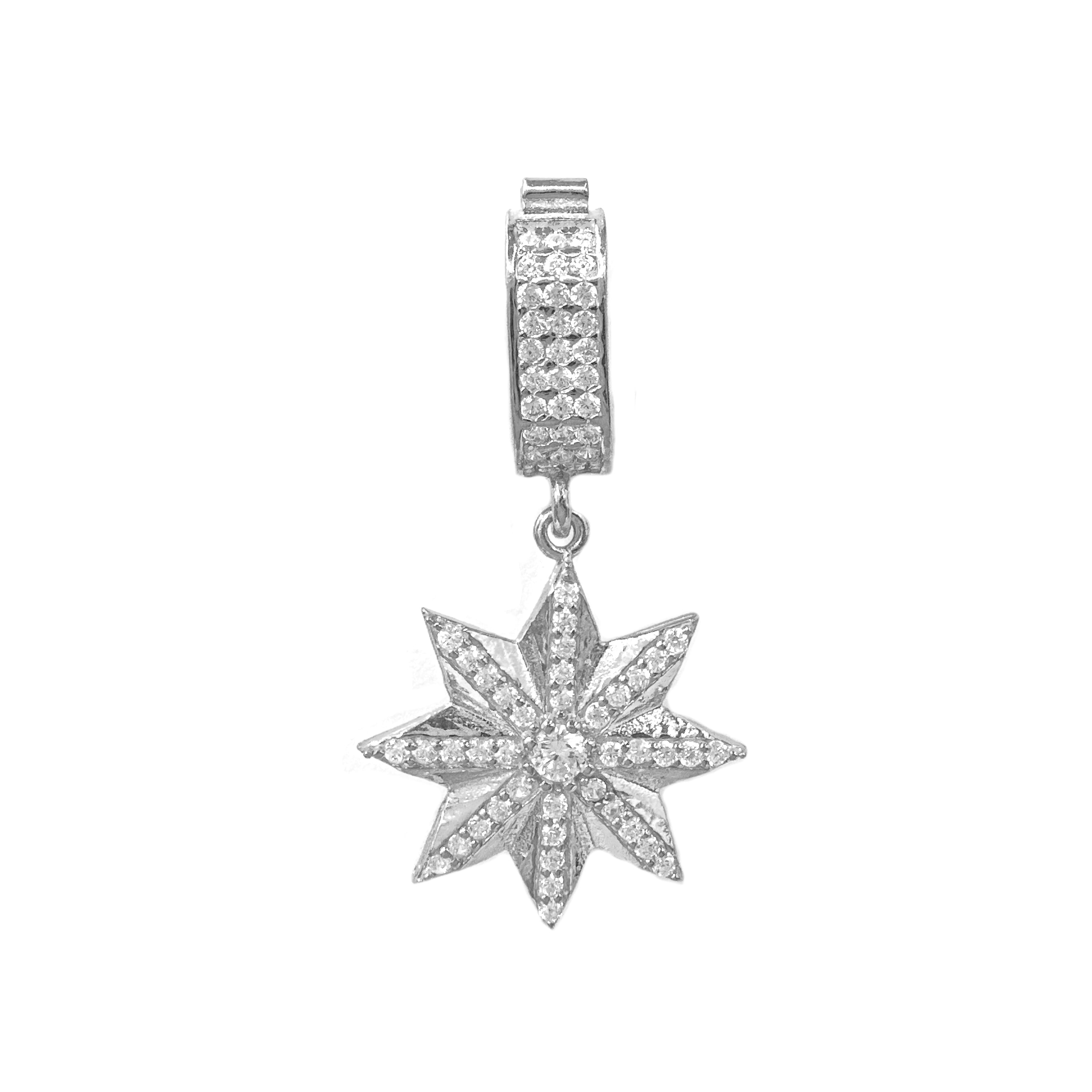 Taşlı Kar Tanesi Kolye Ucu / Charm