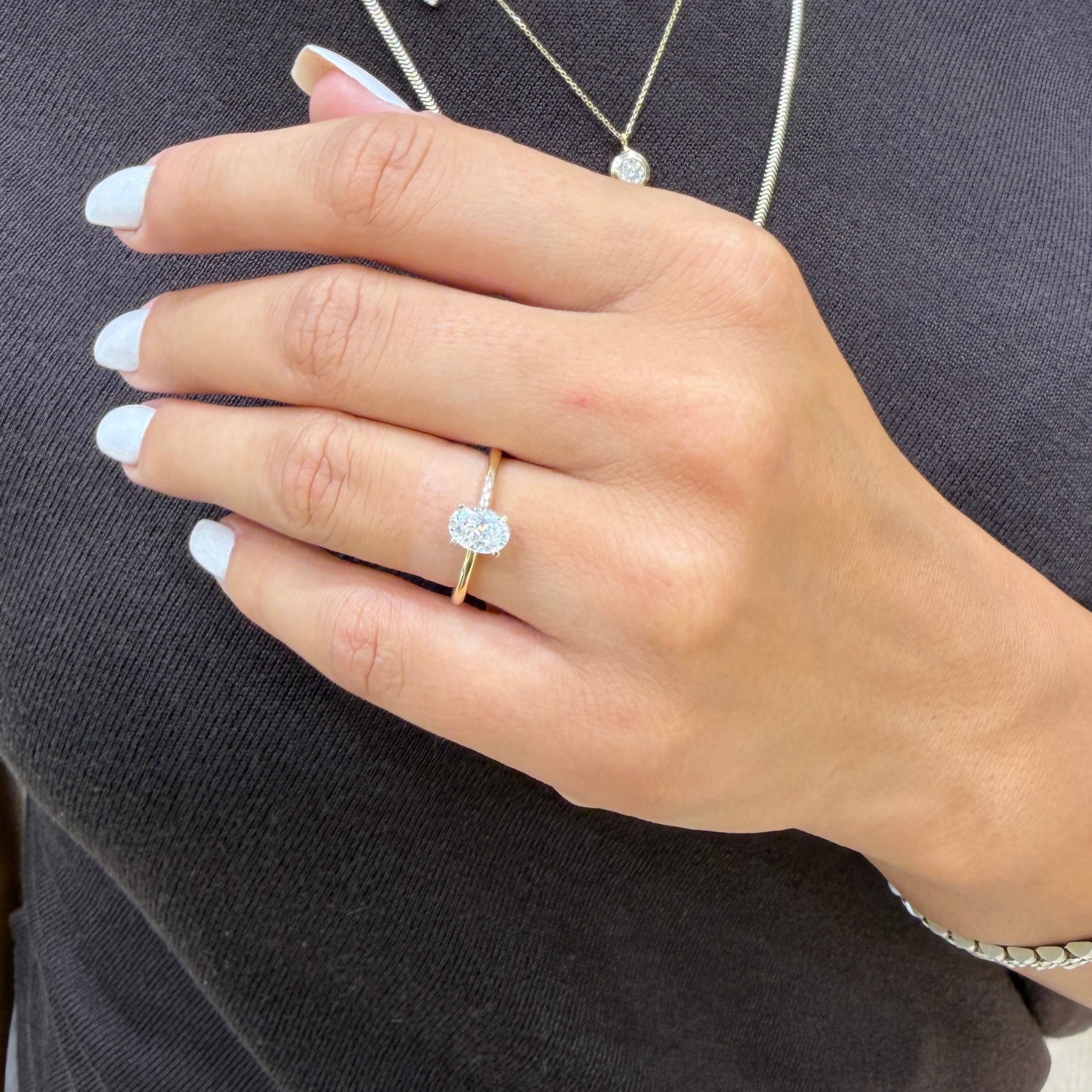 One Carat Moissanite Oval Ring