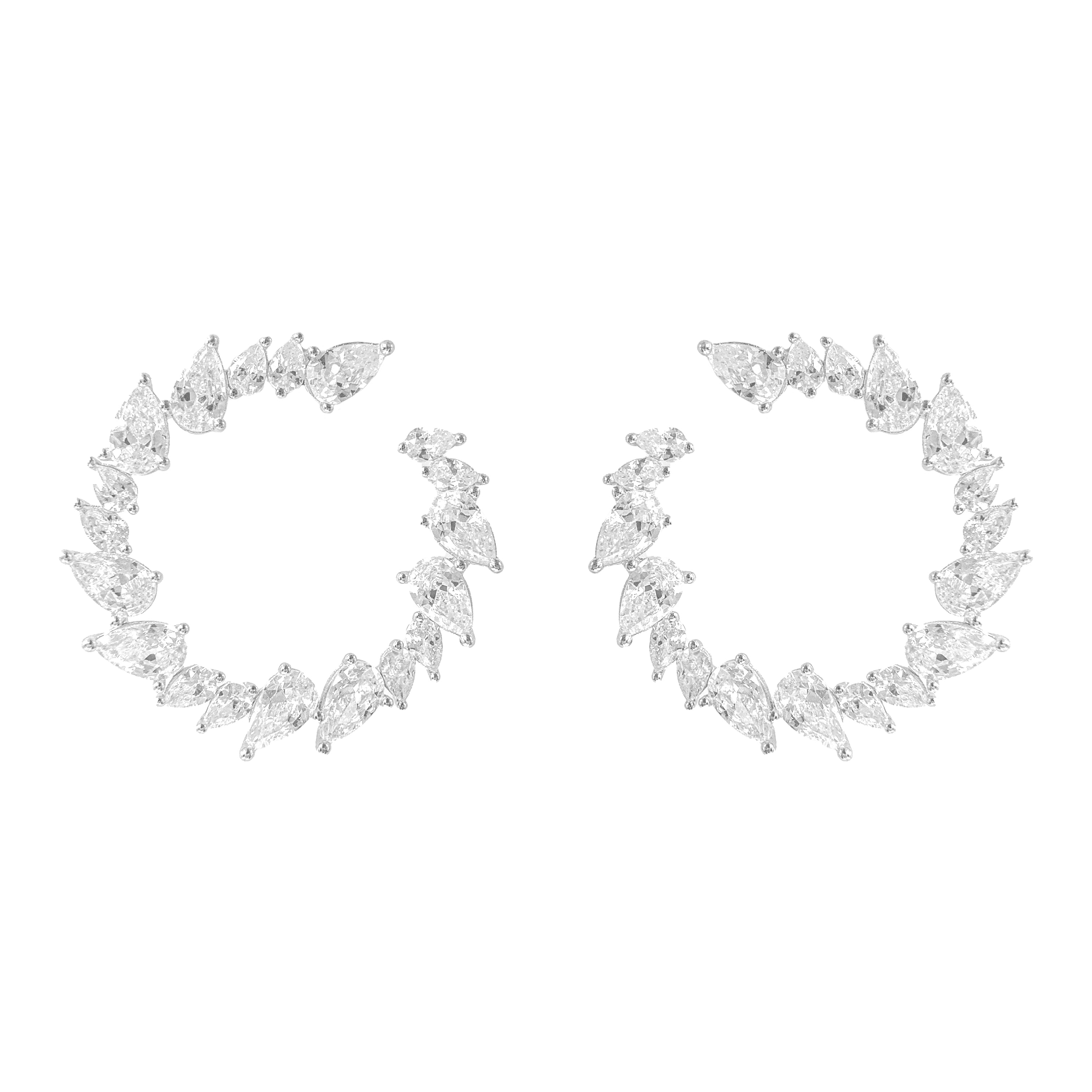 Damla Taşlı Yuvarlak Küpe