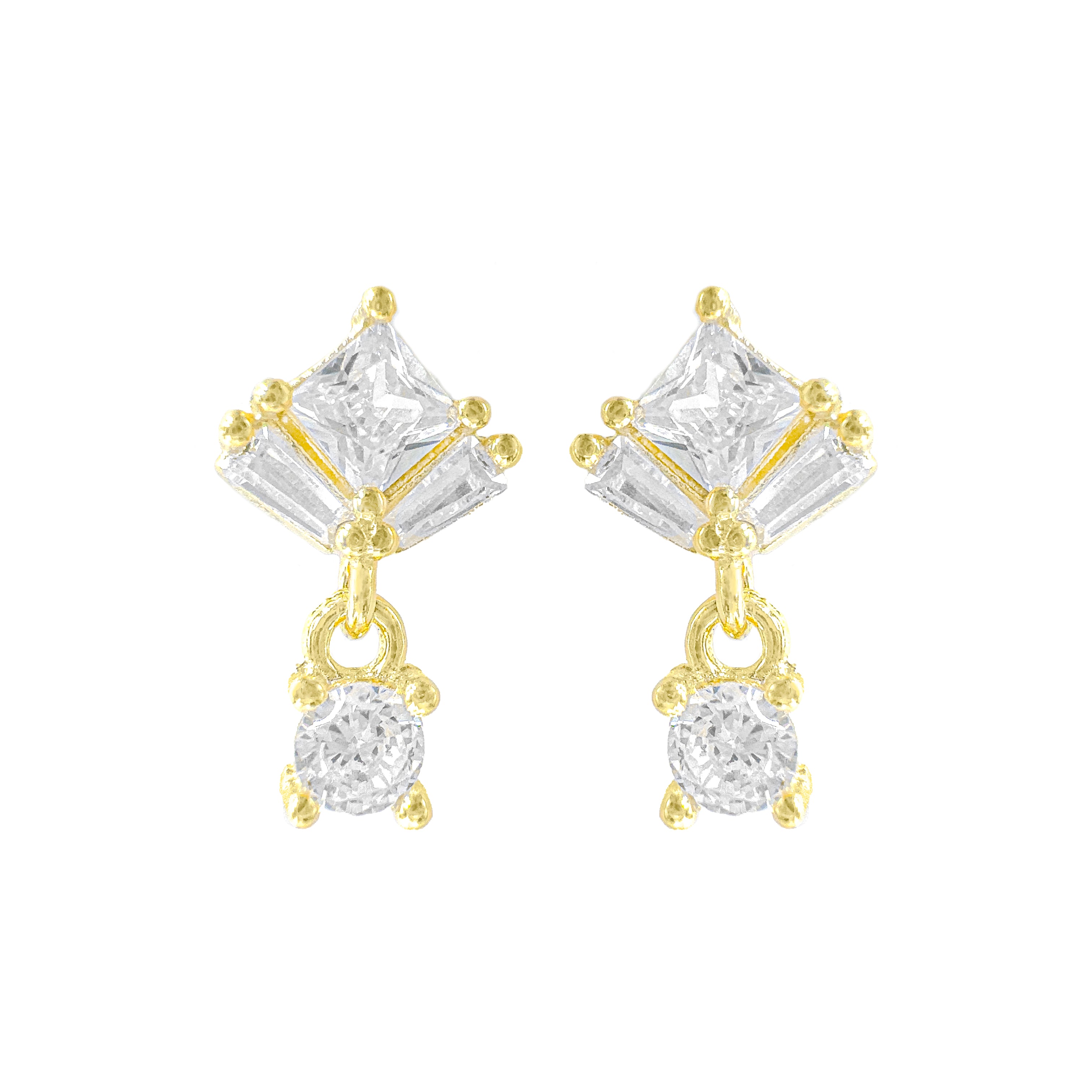 Baget Taşlı Sallantılı Tektaş Küpe