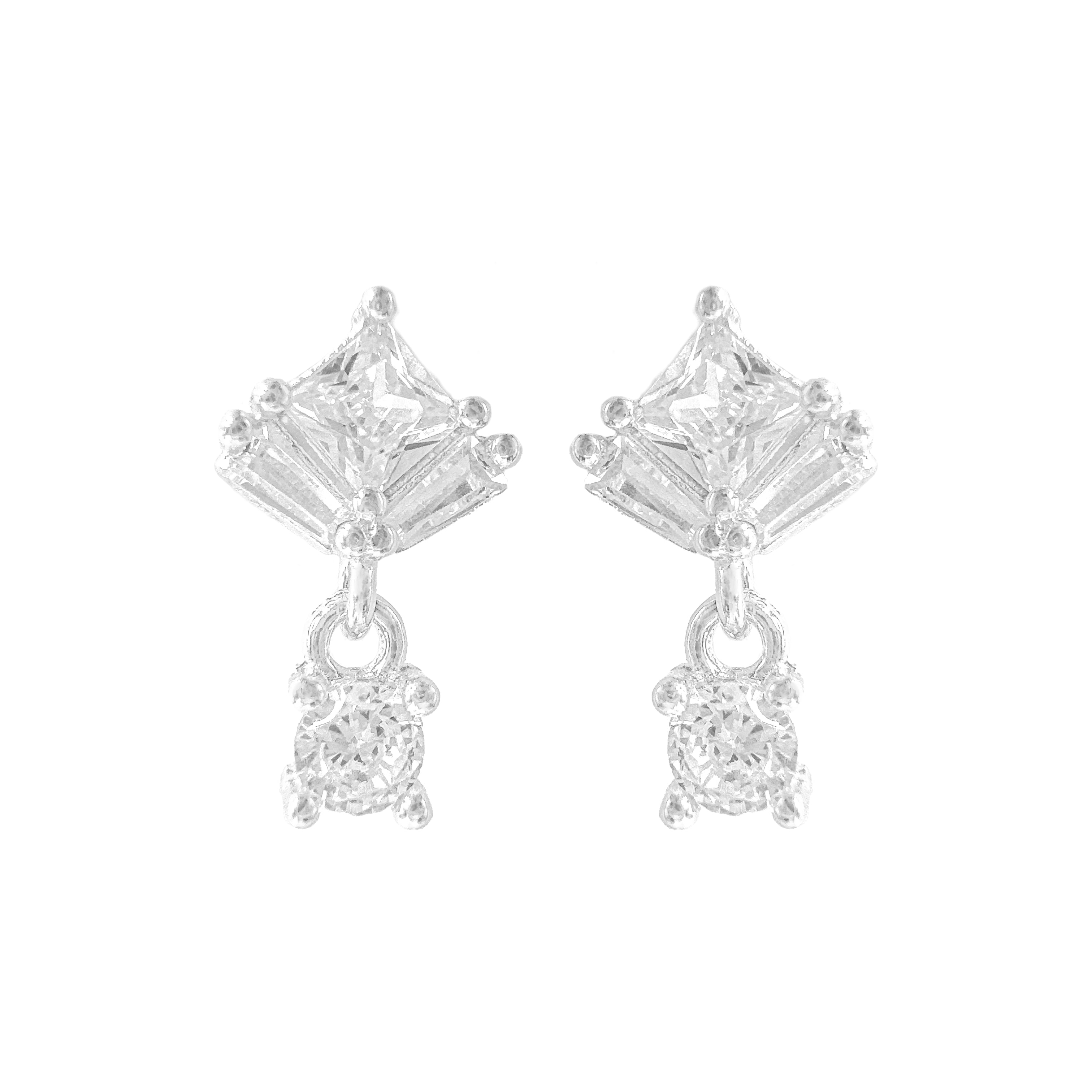 Baget Taşlı Sallantılı Tektaş Küpe