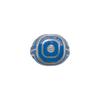 Blauer Ring mit geformten Steinen