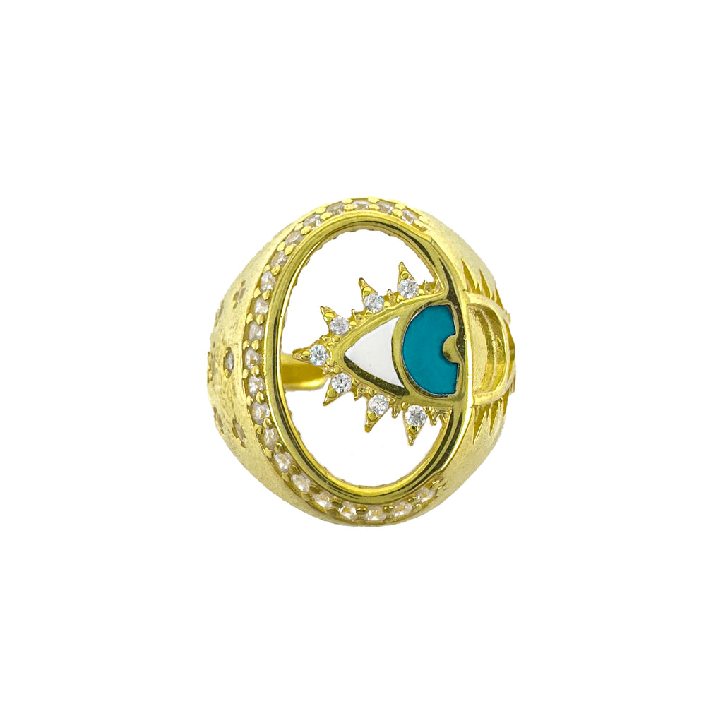 Derry Colorful Enamel Eye Ring