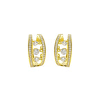 Sallantılı Taşlı Halka Küpe