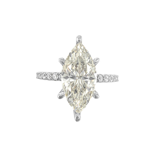 G Color Yanları Taşlı Markiz Yüzük