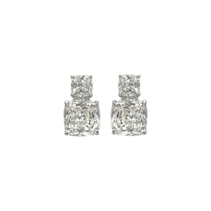 Square Stone Moissanite Earrings