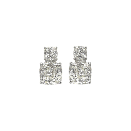 Square Stone Moissanite Earrings