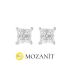 Mozanit Kare Tektaş Küpe