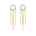 Trio Taşlı Çubuk Küpe