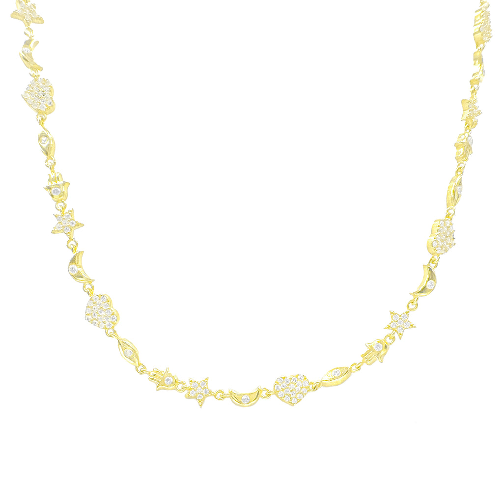 Bella Figürlü Sıralı Kalp Kolye