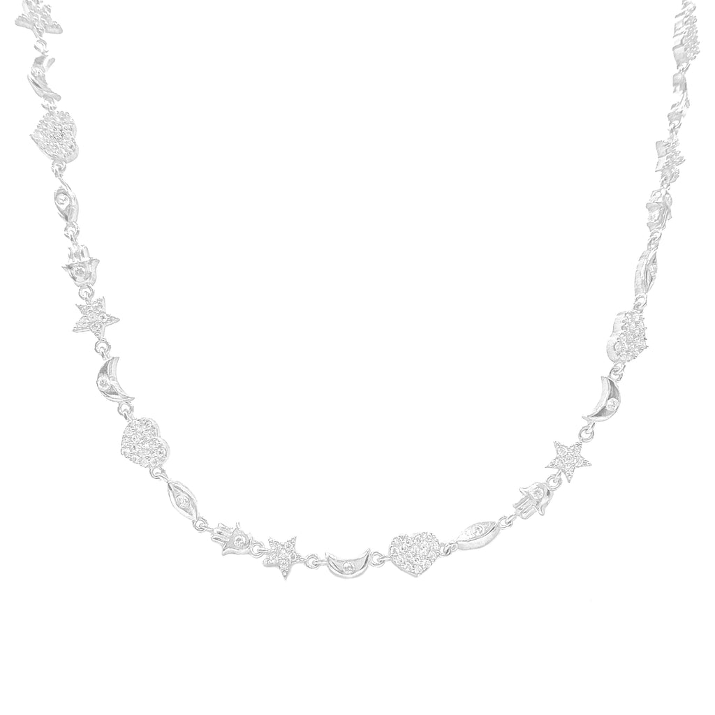 Bella Figürlü Sıralı Kalp Kolye