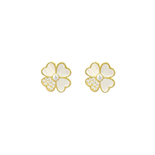 Stone Clover Earrings