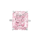 Pembe Ice Cut Taşlı Kare Kesim Yüzük