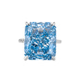 Mavi Ice Cut Taşlı Kare  Kesim Yüzük