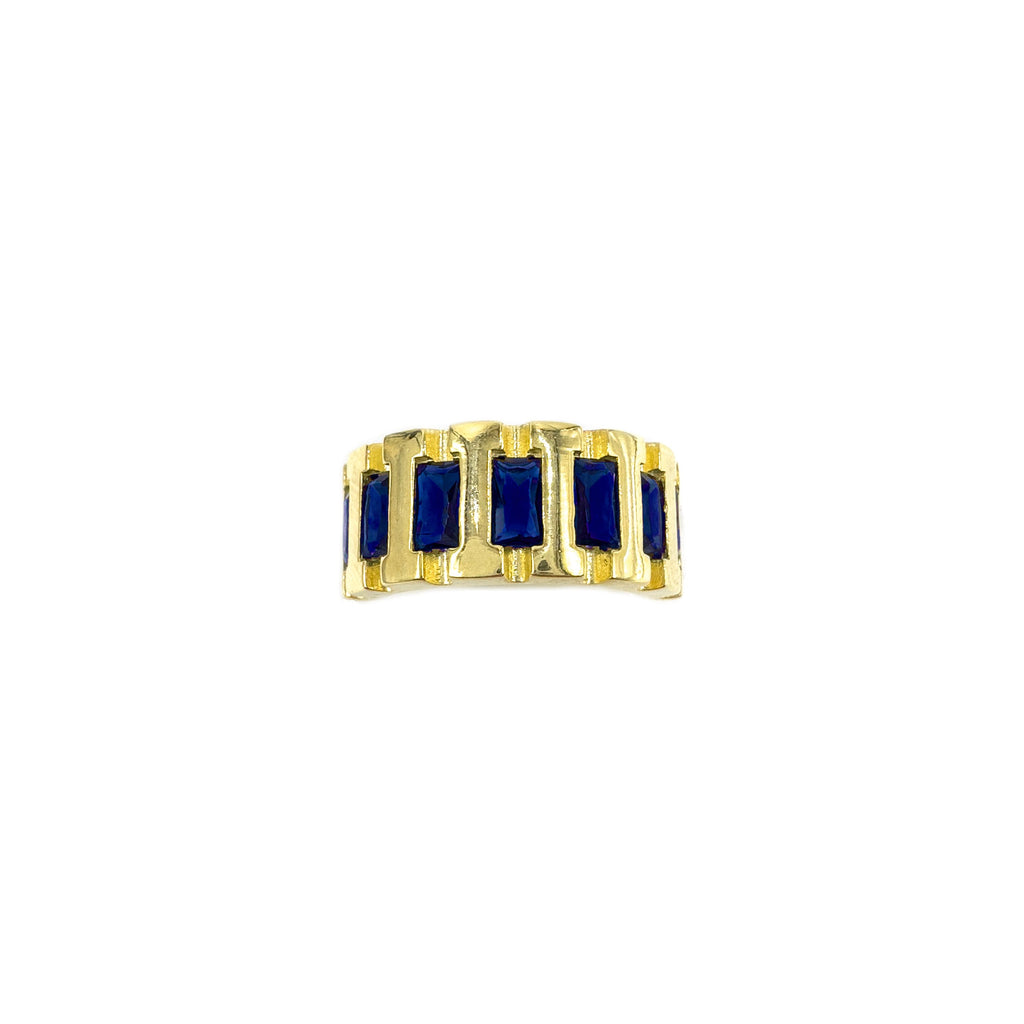 Vintage-Ring mit dunkelblauem Stein