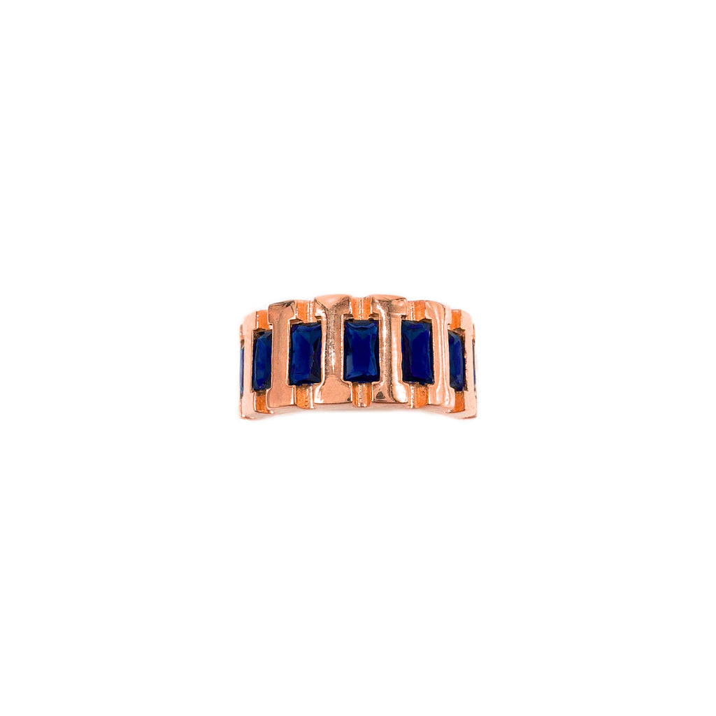 Vintage-Ring mit dunkelblauem Stein