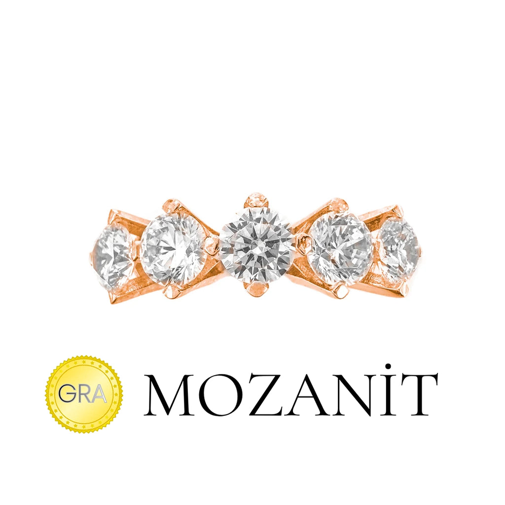Üç Karat Mozanit Beştaş Yüzük