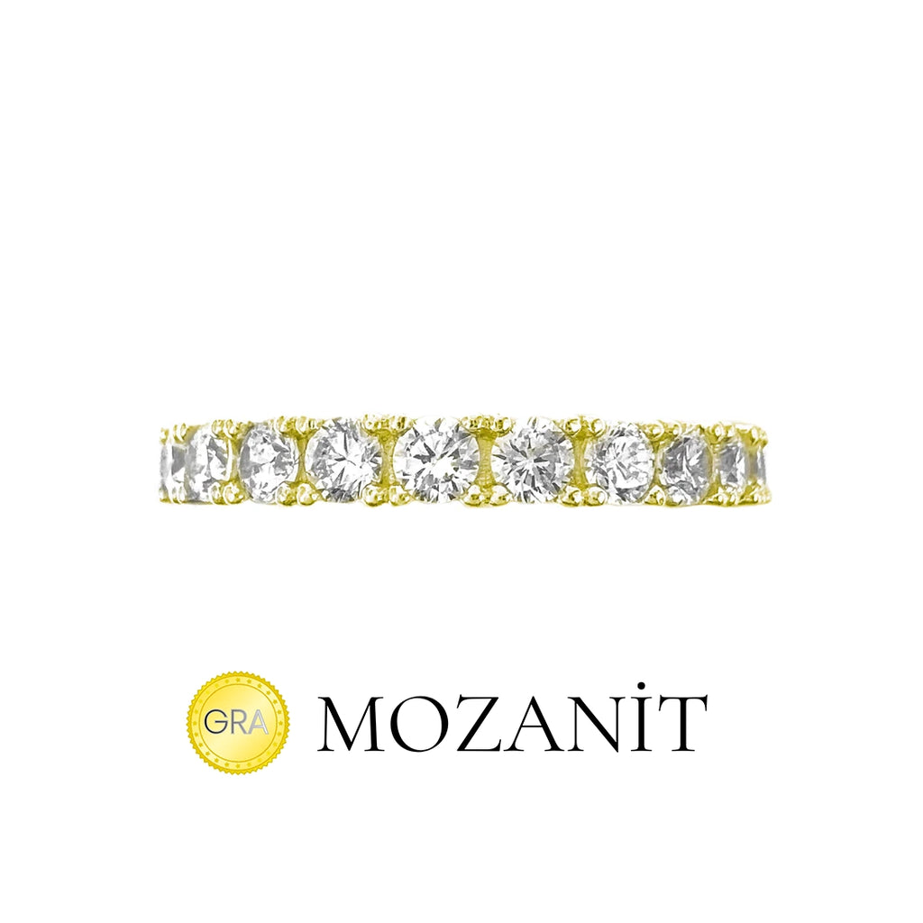 Small Stone Moissanite Eternity Ring