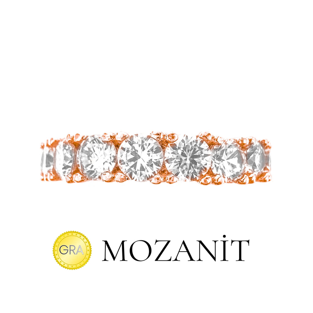 Medium Size Stone Moissanite Eternity Ring