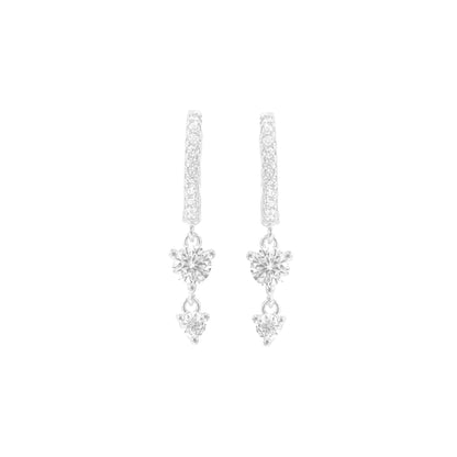 Derry Twin Taşlı Halka Küpe