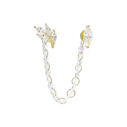 Leaf Stone Chain Küpe