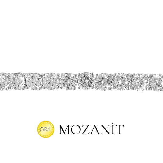 Beş mm Mozanit Suyolu Bileklik