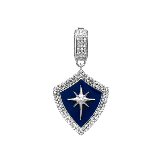 Navy Blue Enameled Polar Star Pendant / Charm