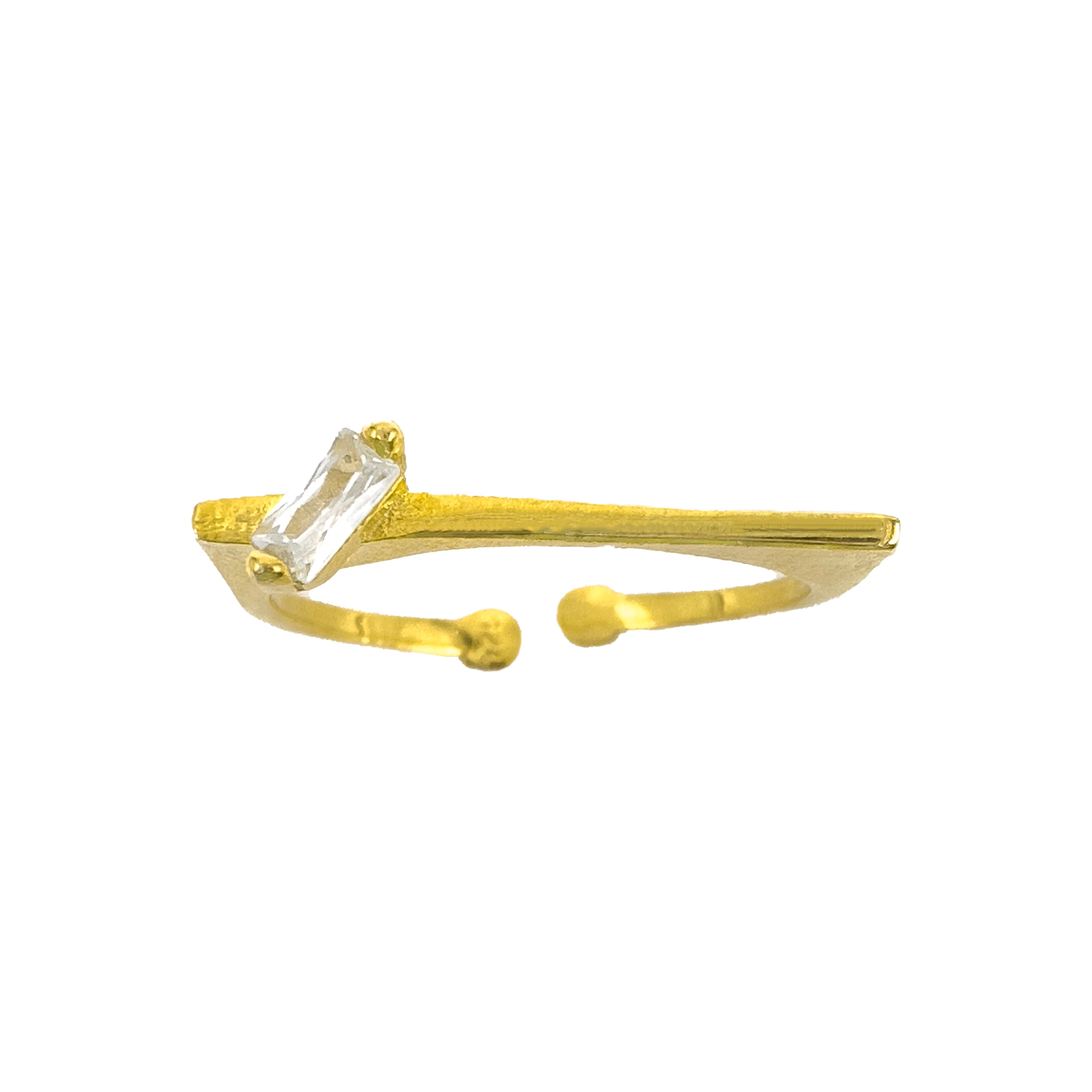 Ring mit Baguettestein-Detail
