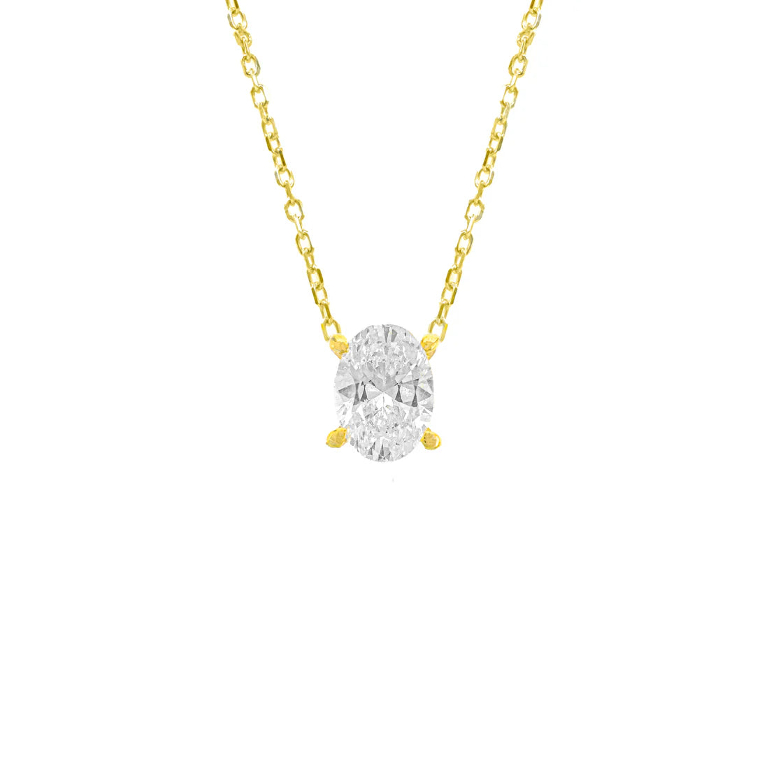 Bir Karat Mozanit Oval Kolye