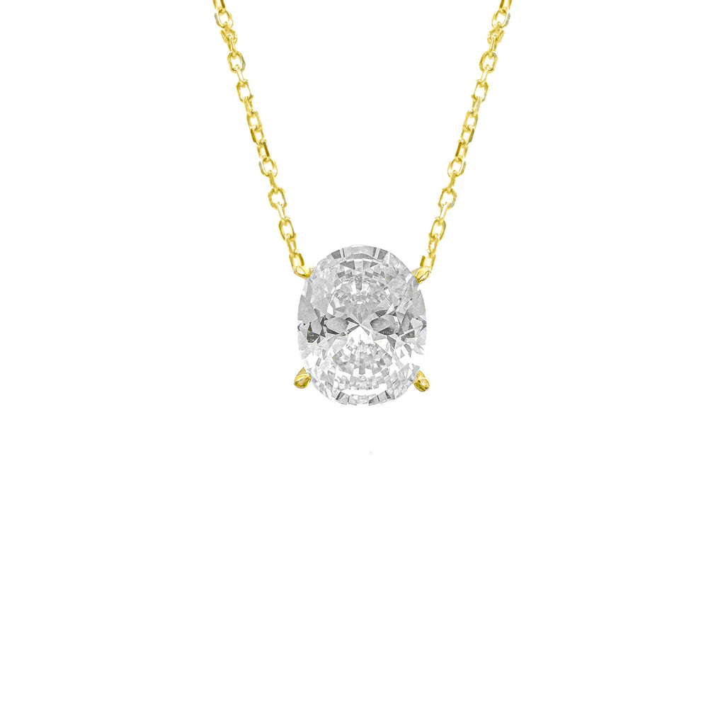 Üç Karat Mozanit Oval Kolye