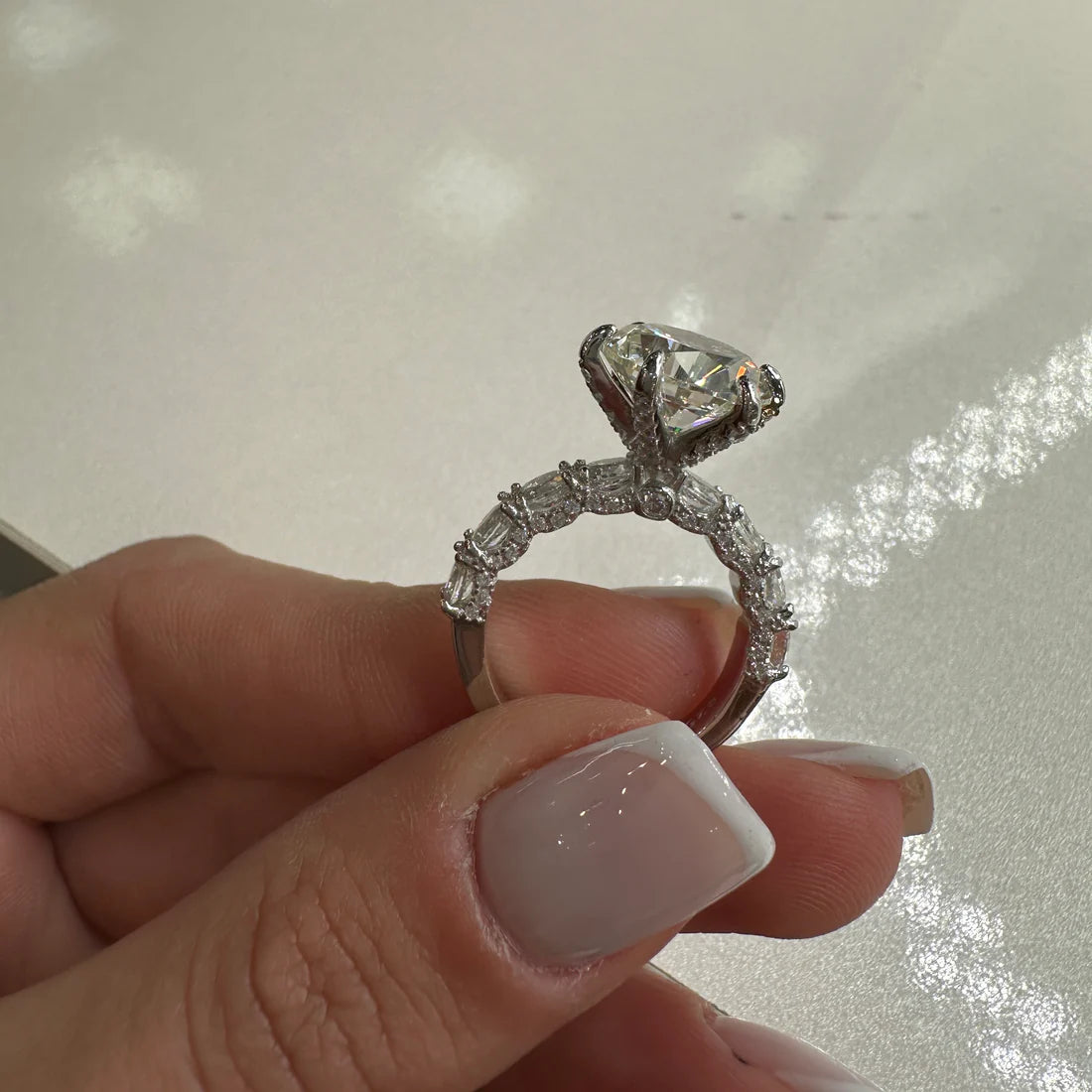 14K Tasarım Mozanit Tektaş Yüzük