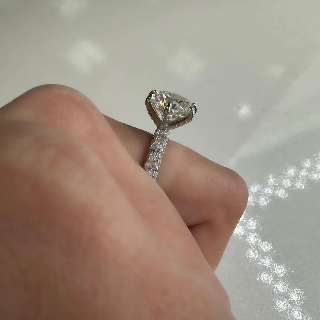 14K Tasarım Mozanit Tektaş Yüzük