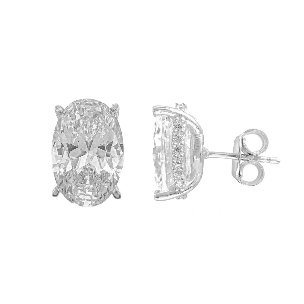 14K Taşlı Montür Mozanit Küpe