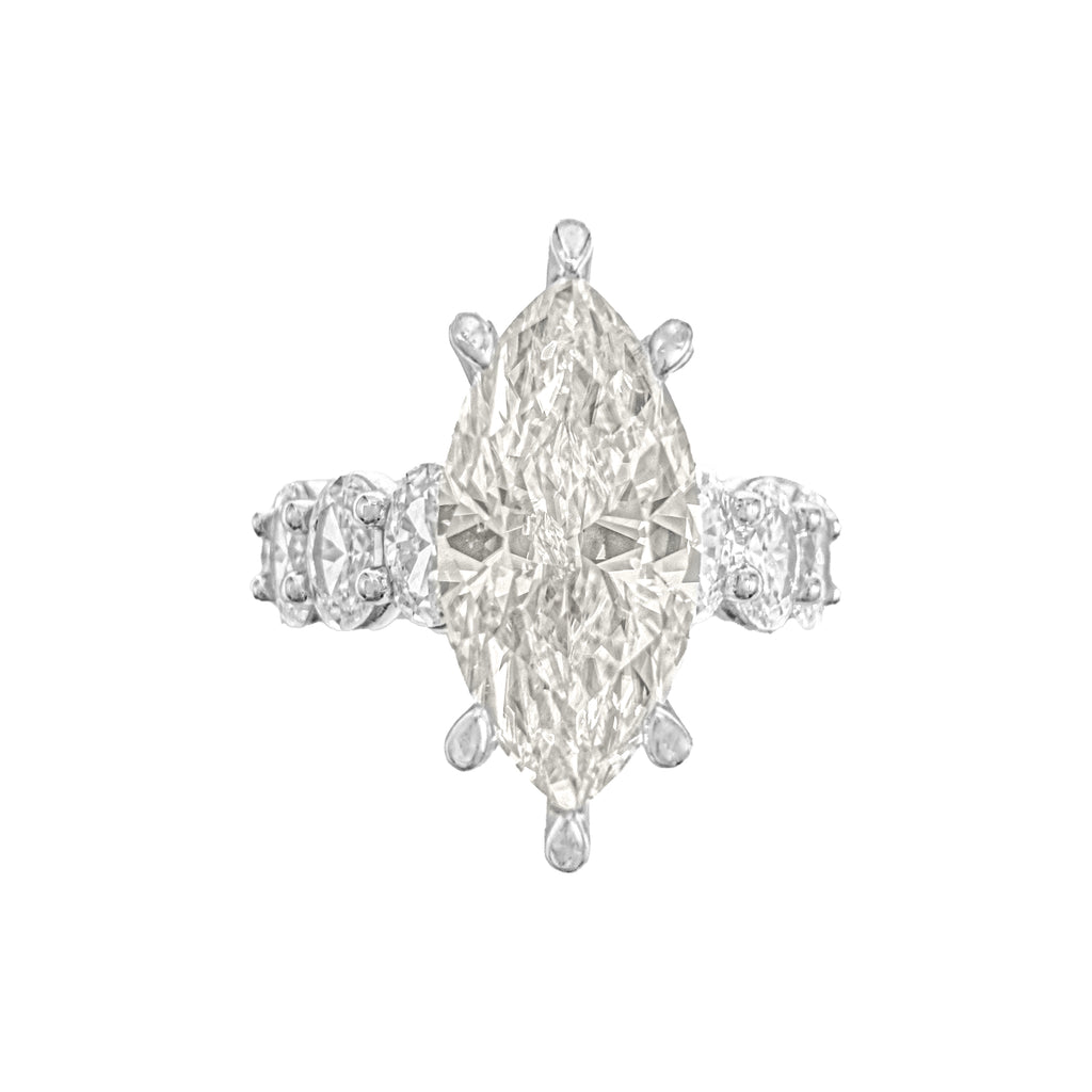 Markiz Taşlı Kolu Oval G-Color Yüzük