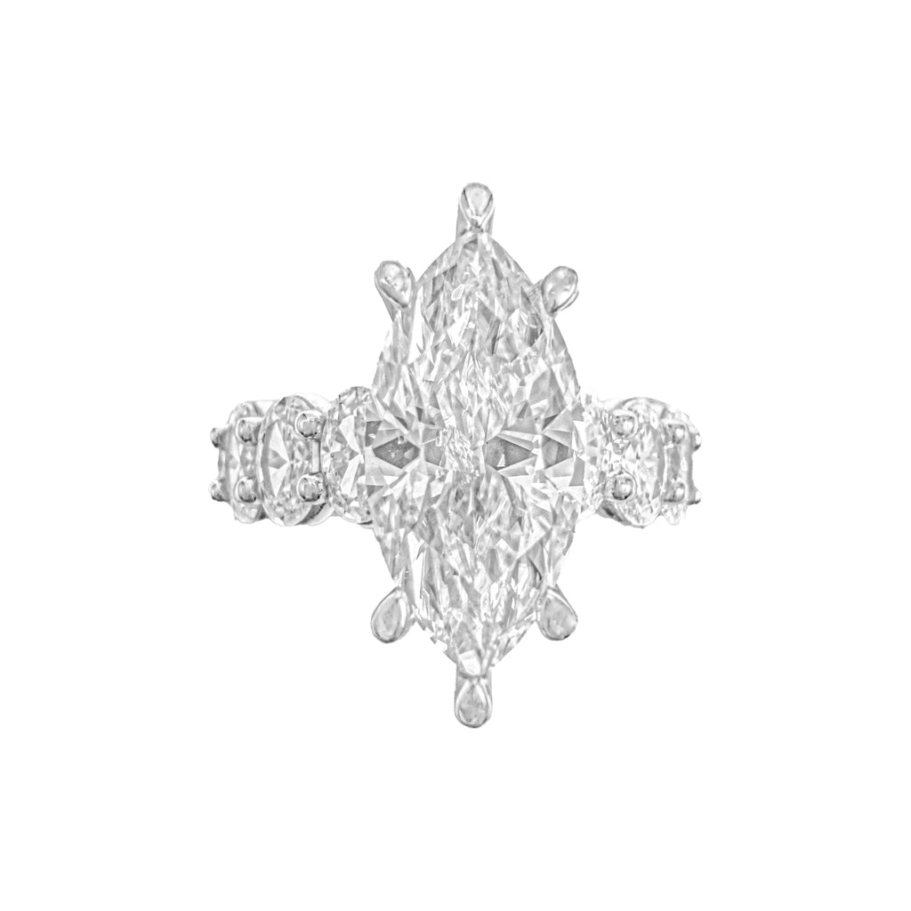 Kolu Oval Taşlı Markiz Mozanit Yüzük