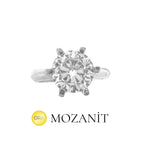 İki Karat Altı Tırnak Mozanit Tektaş Yüzük