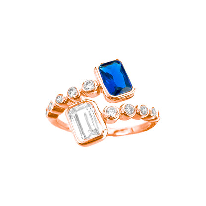 Cross Model Blue Stone Ring