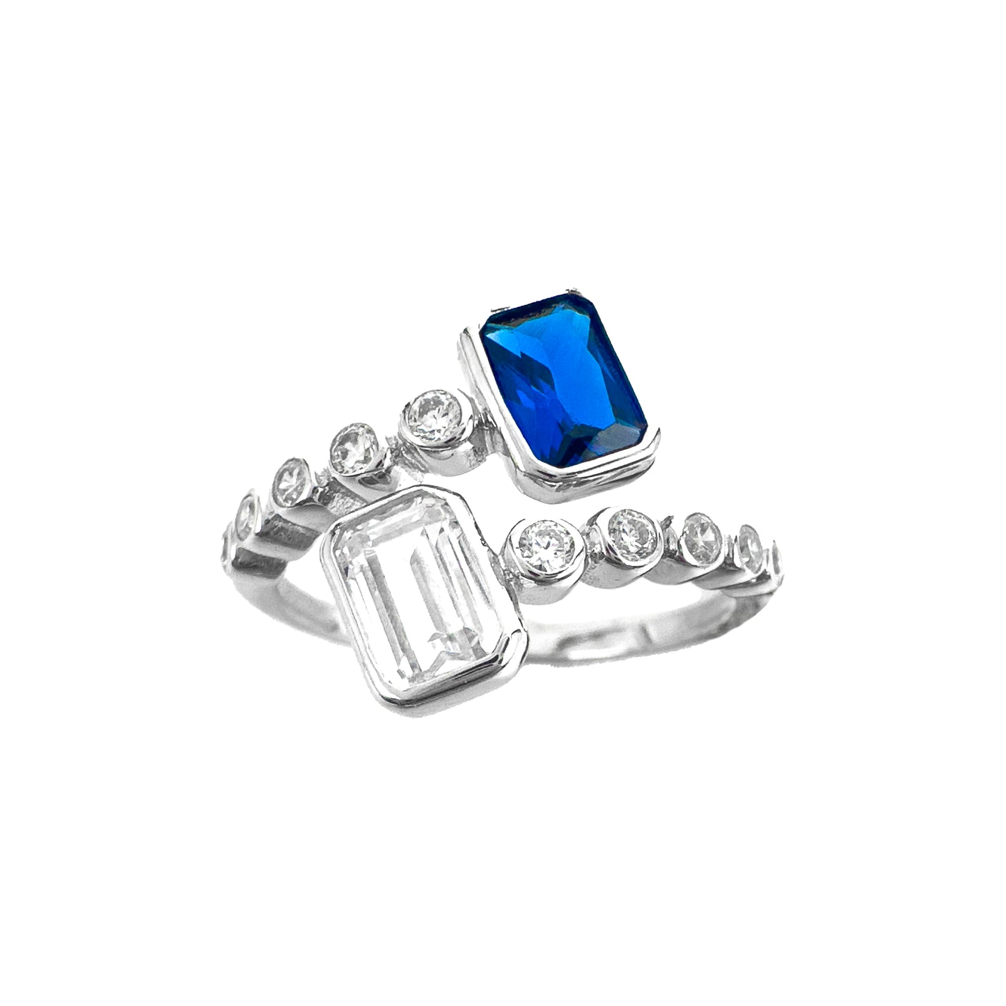 Cross Model Blue Stone Ring