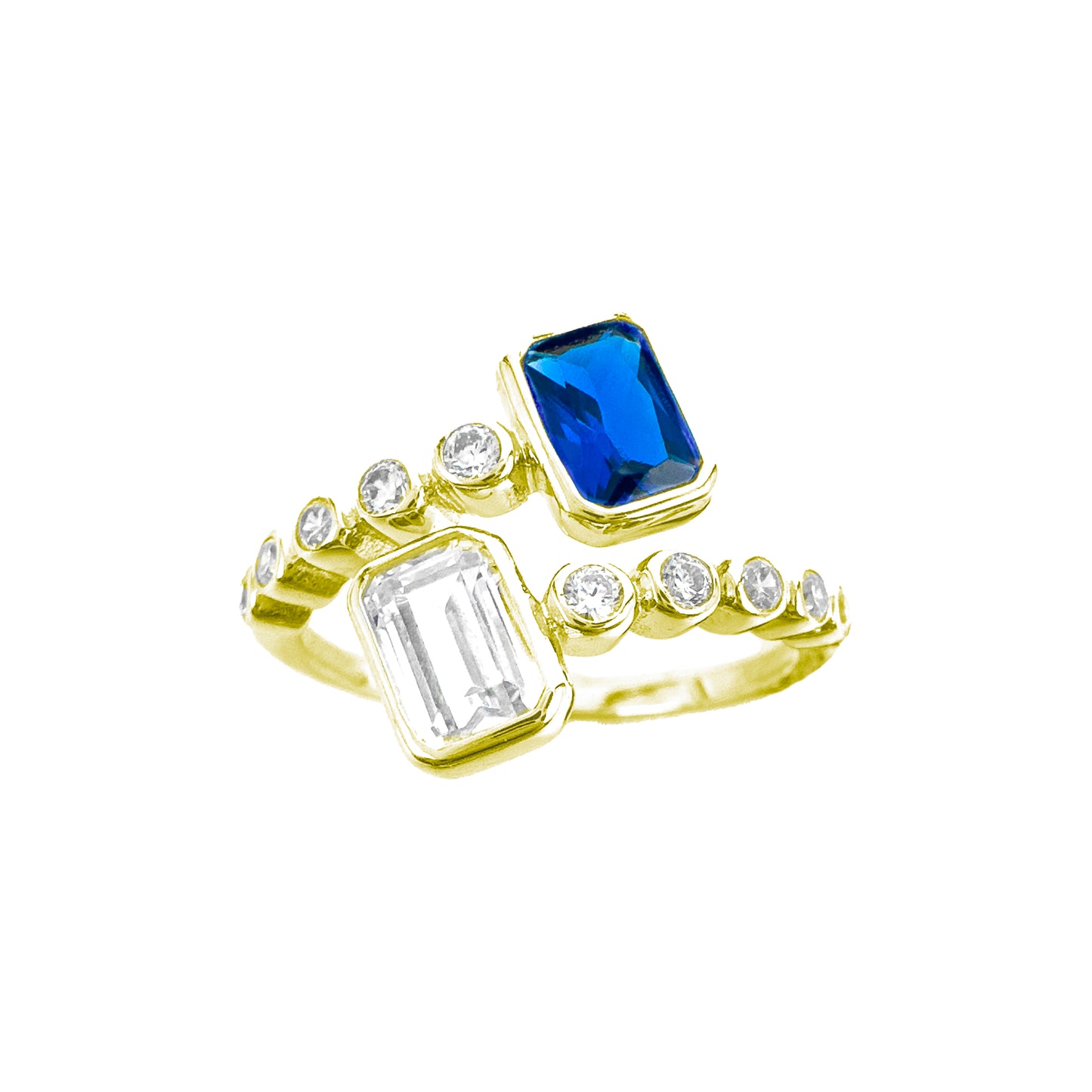 Cross Model Blue Stone Ring