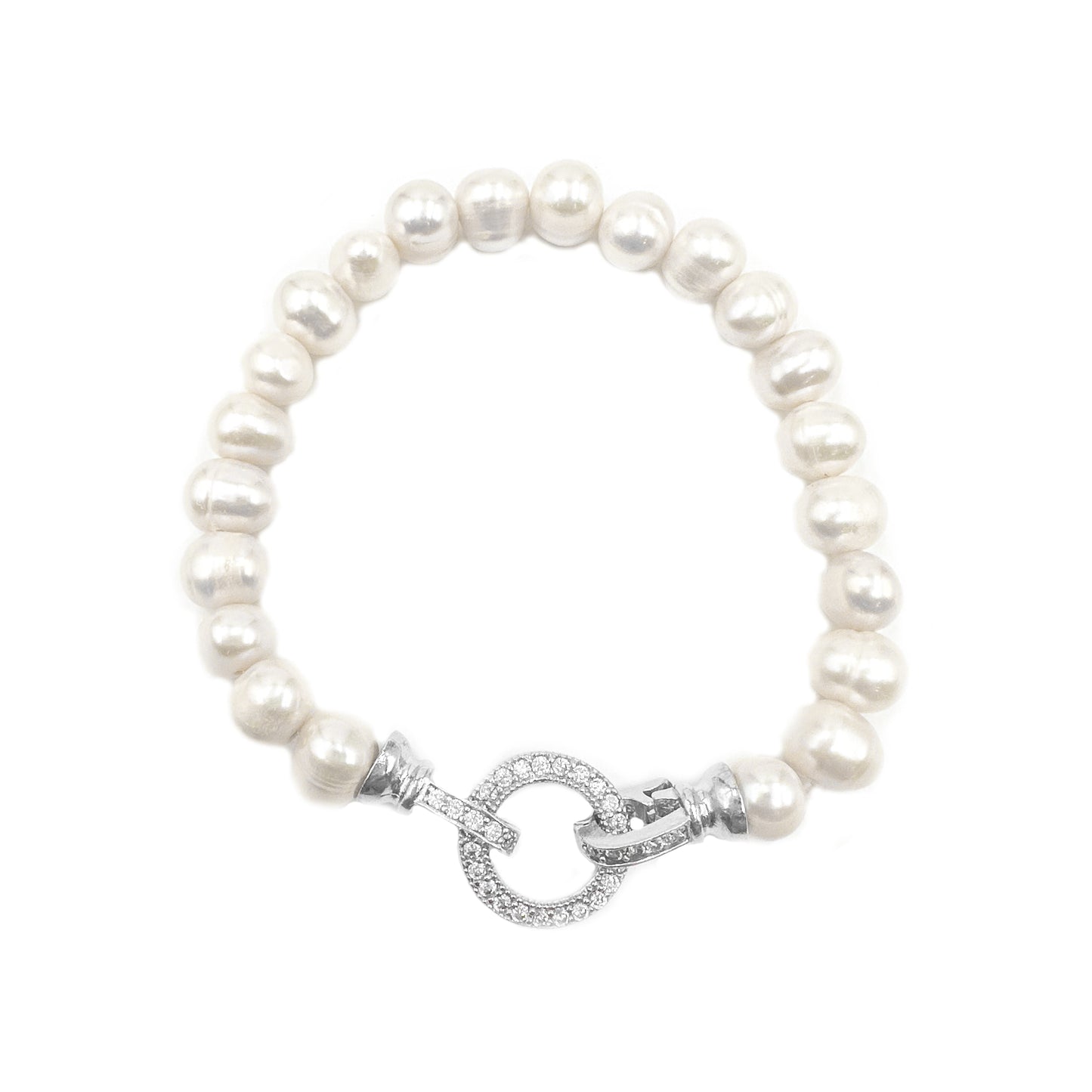 Stone Clip Pearl Bracelet